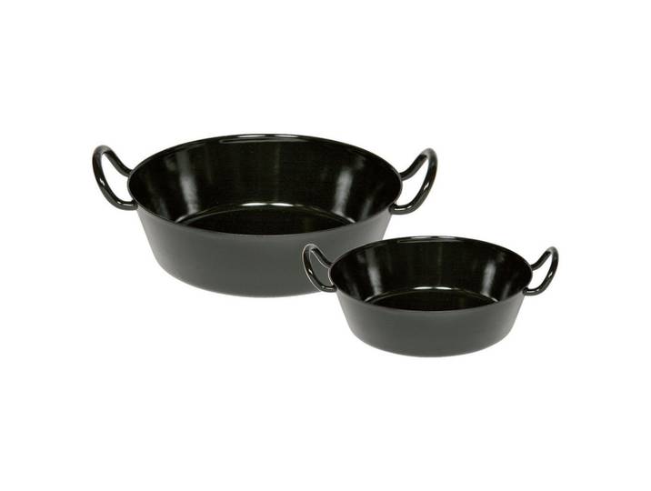 Riess Pfannenset, Schwarz, Metall, 2-teilig, rund, hitzebeständige Griffe, backofengeeignet, kratzfest, geschmacksneutral, Kochgeschirr, Pfannen, Pfannensets