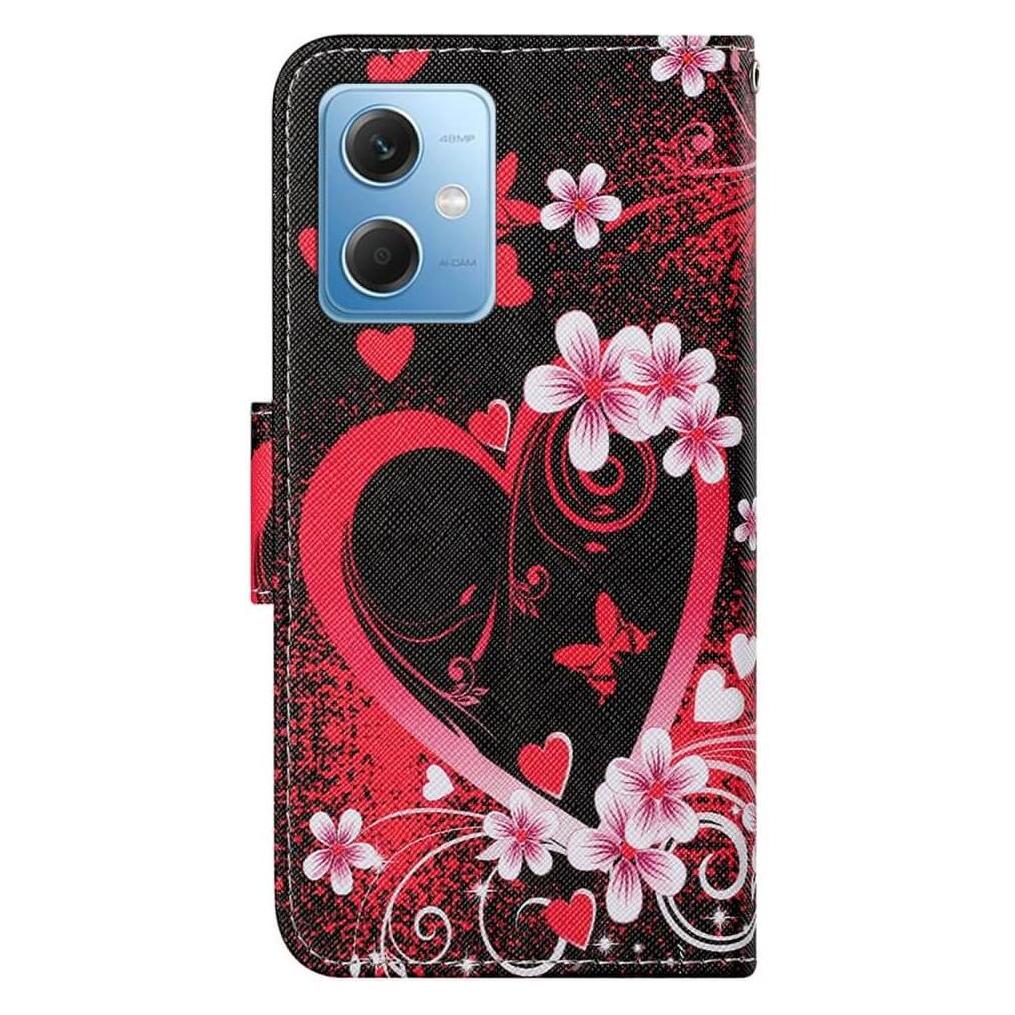 Cover-Discount Xiaomi Poco X5 - Leder Etui Hülle blumiges Herz (Xiaomi Poco X5) (660130595J)