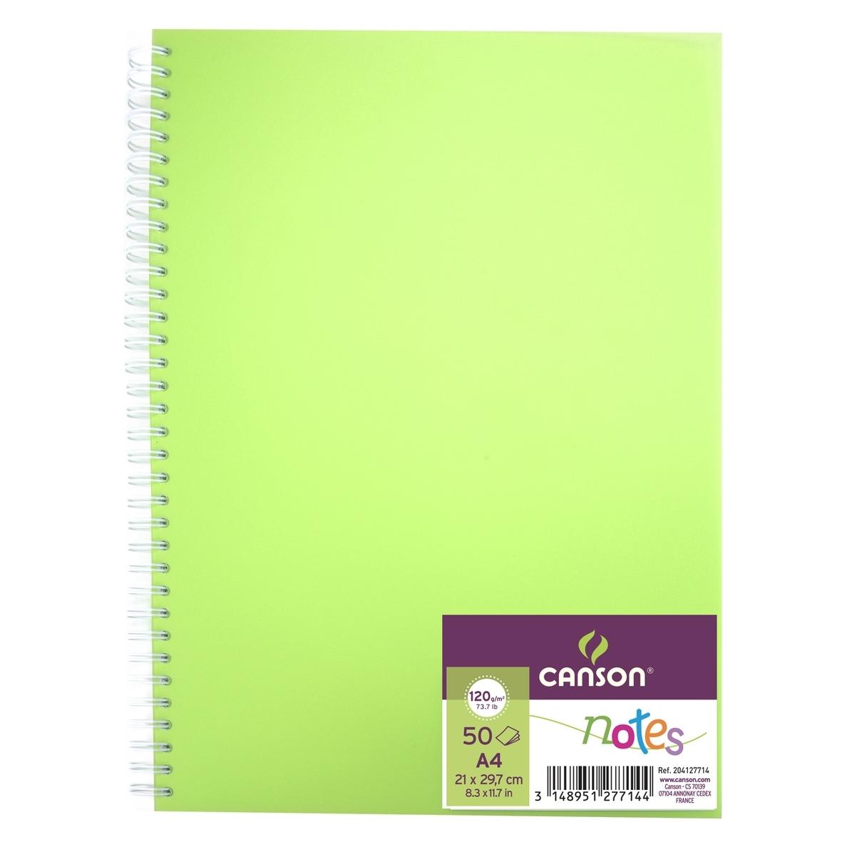 Magni CANSON Notes Notizbuch Spiralbindung, DIN A4, 50 Blatt, 120 g/m², Grün (A4) (32835065)