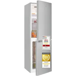 Exquisit Kühl-Gefrierkombination, 193 Liter, Standgerät, No-Frost, LED, leise 41 dB, 4-Sterne-Gefrieren, Umluft, kompakt, KGC195-65-NF-330E silber
