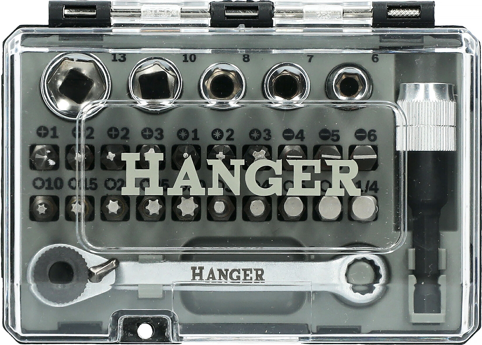 Coffret douilles 1/4'' + embouts de vissage 27 pièces HANGER 250015