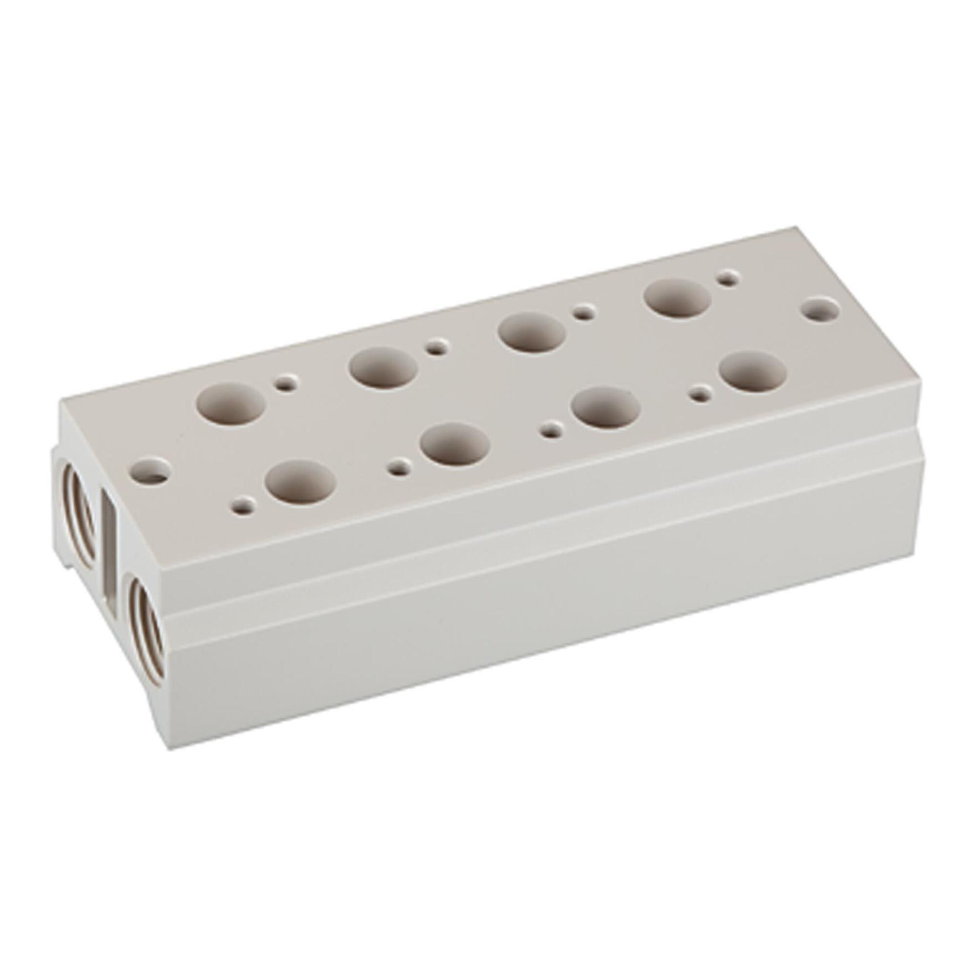 Riegler Mehrfach-Grundplatte für 3/2-Wegeventile, 3 Positionen, M5, G 1/8 (5510.03-18)