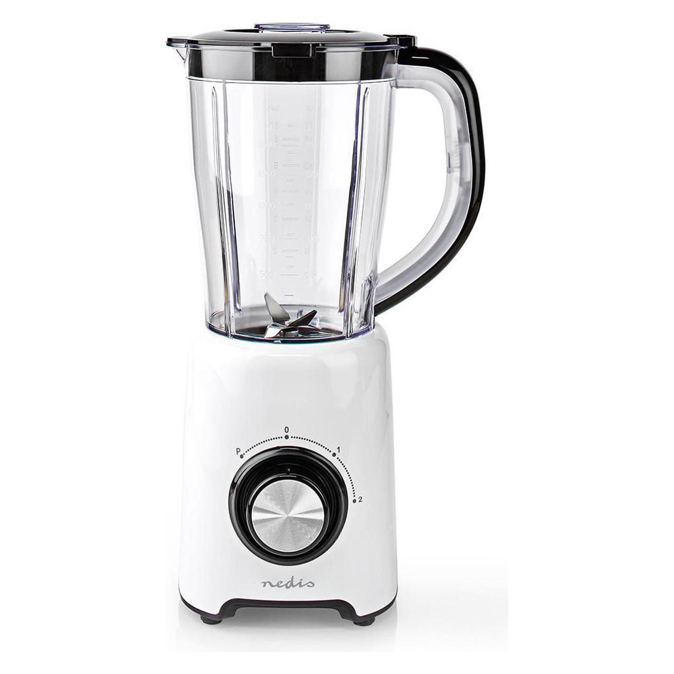 Nedis Standmixer / 800 W / 1.5 l / Plastik / 2 Geschindigkeitsstufen / Schwarz / Weiss (800 W) (KABL300CWT)