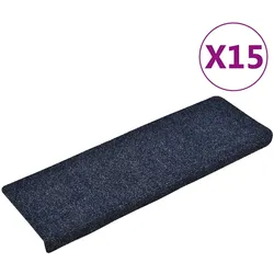 vidaXL Stufenmatten Selbstklebend 15 Stk. 65x21x4 cm Blau Rechteckiger Rand