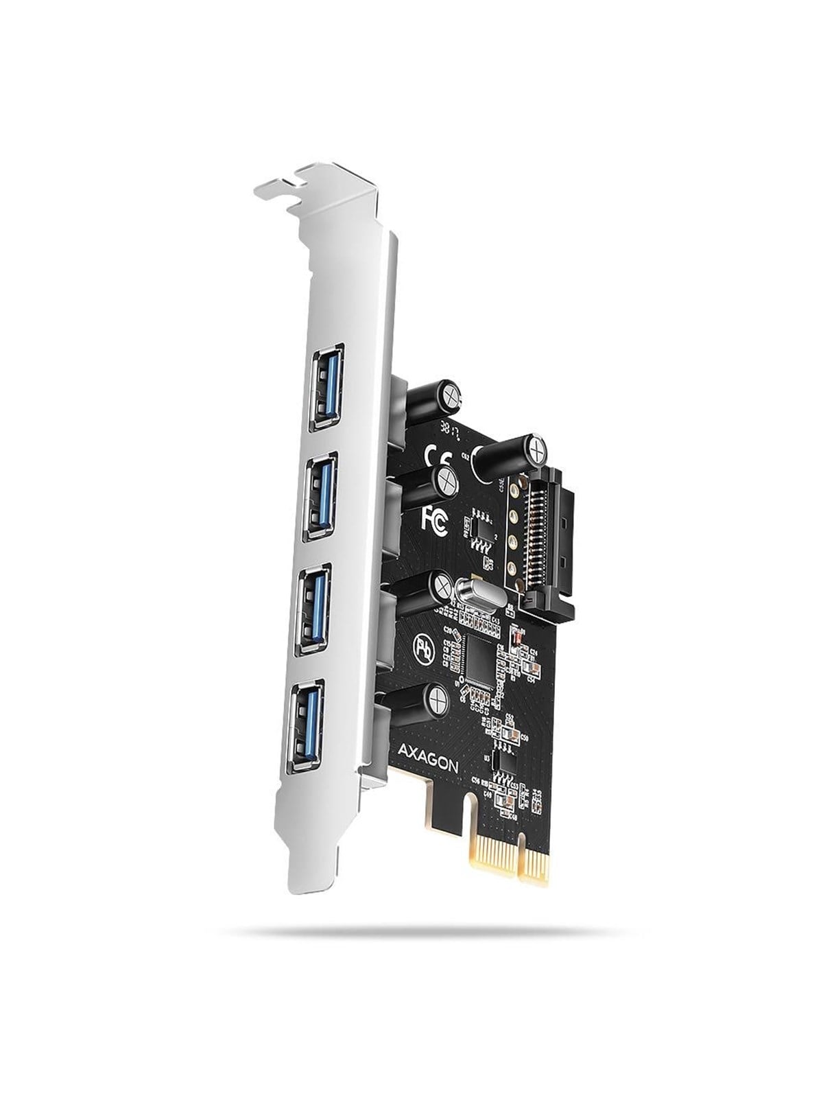 AXAGON 4 × USB-A 5 Gbps externe Ports PCIe-Karte