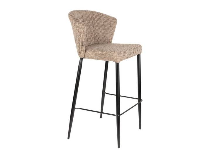 Barhocker Georgia im 2er-Set, Soft Brown mit Metallgestell, Dutchbone