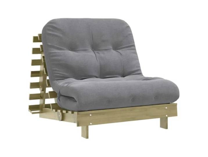 vidaXL Futon Schlafsofa mit Matratze 90x206x11 Kiefernholz Imprägniert