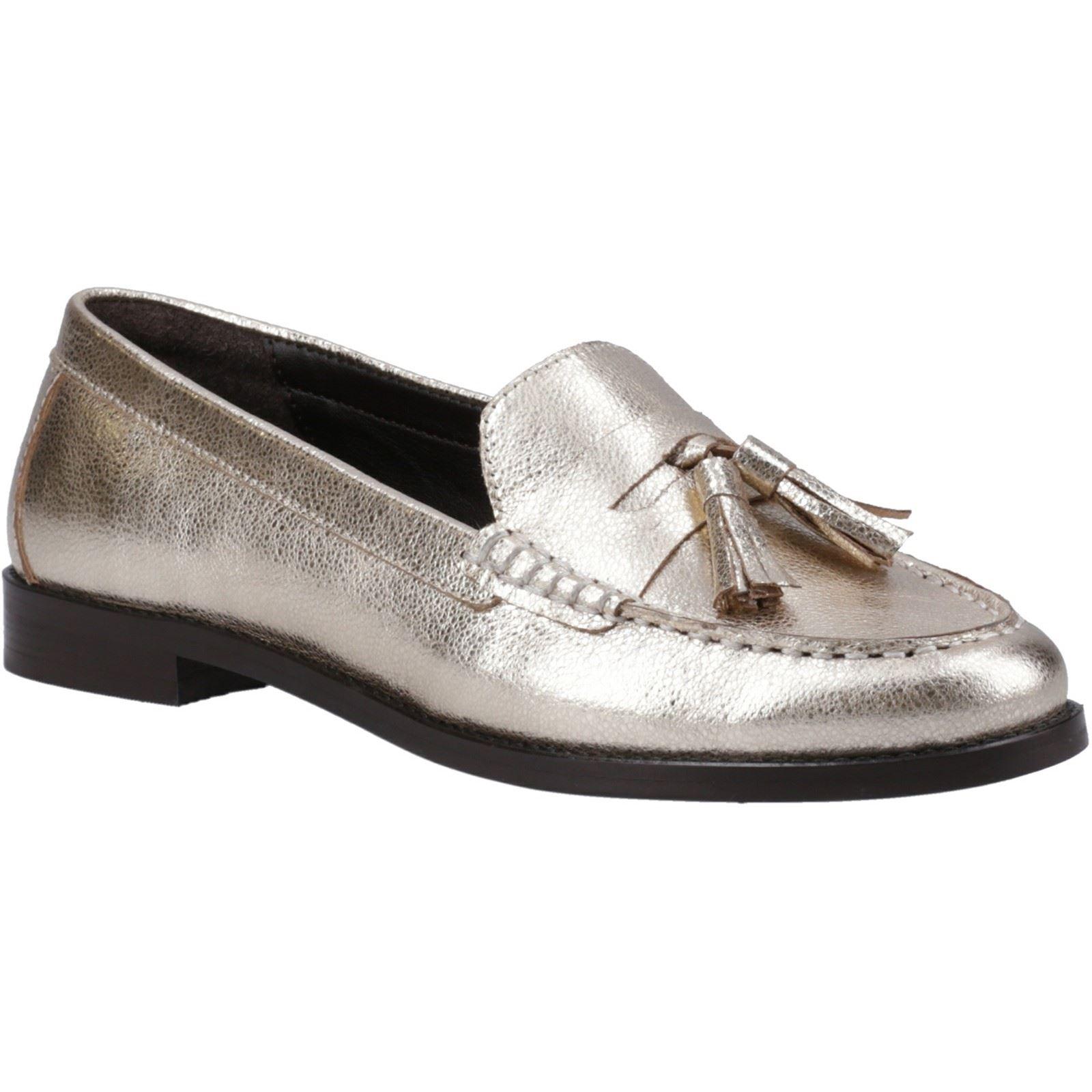 Hush Puppies Connie Damen Goldene Leder Slipper
