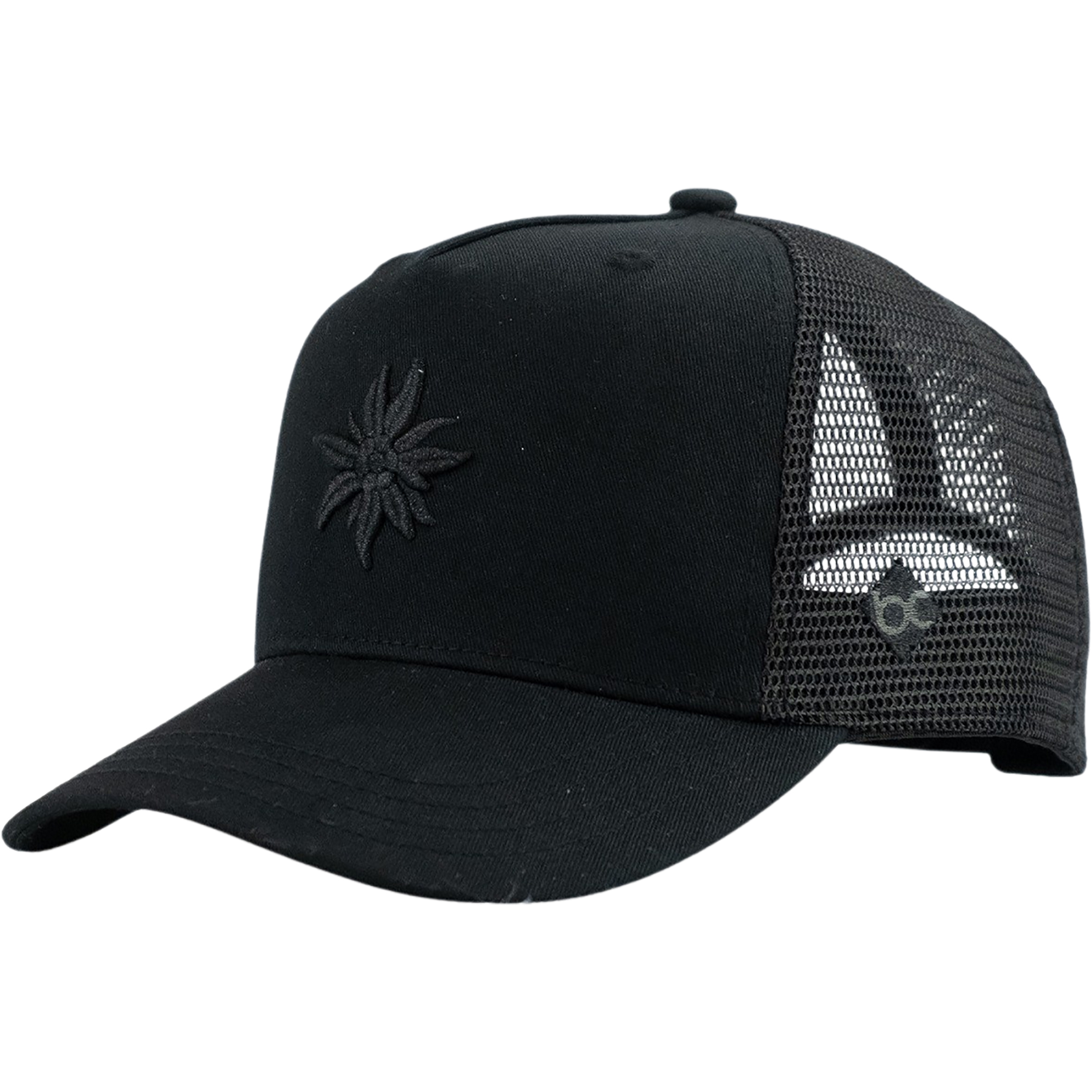Bavarian Caps Edelweiß: Black Edition Curved Cap Basecaps schwarz Lifestyle