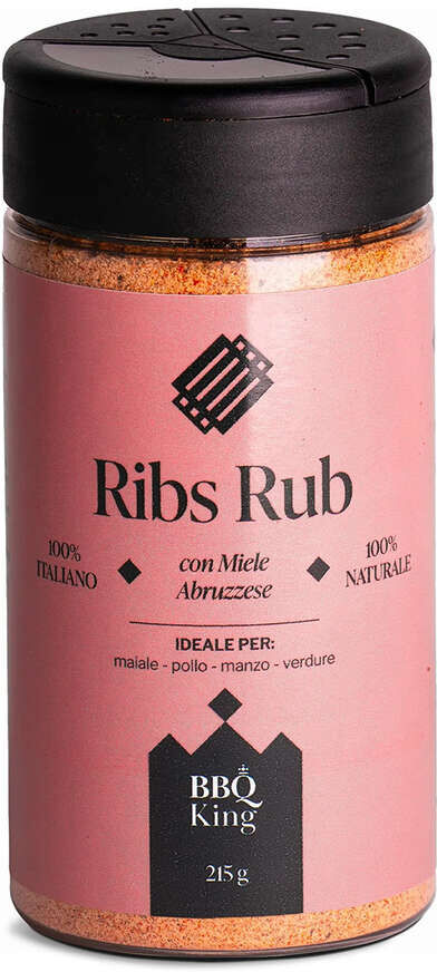 BBQ King Ribs Rub (215 g) - Condimento per BBQ