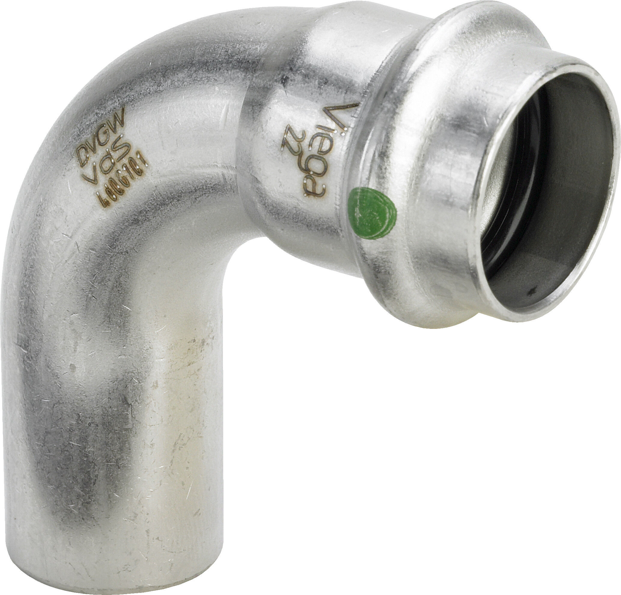 Viega Sanpress Inox coude 435707 15 mm, 90 degrés, acier inoxydable, SC-Contur