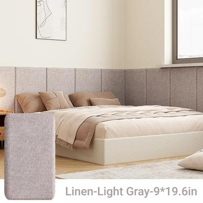 Market Central Upholstered Wall Mounted Headboard 3D Soundproof Peel And Stick Wall Panels light Gray