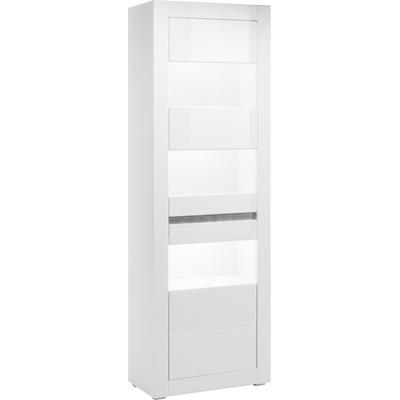 Vitrine HOME AFFAIRE "Carat", weiß (weiß, weiß hochglanz), B:66cm H:198cm T:35cm, Schränke, Vitrine, Höhe 198 cm, zwei Leisten angeliefert, 1 x grau, 1 x weiss