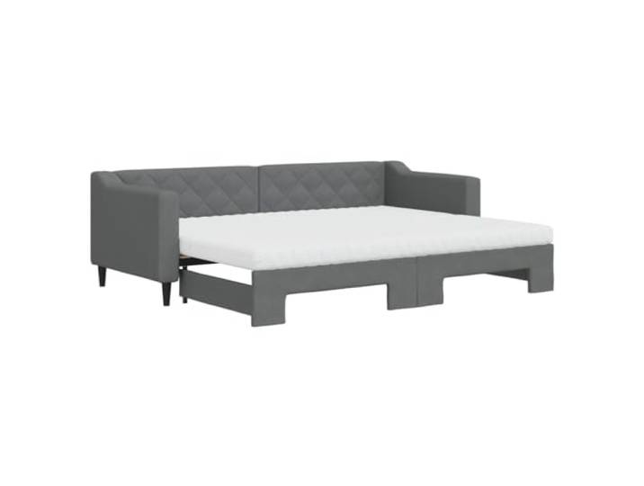 vidaXL Tagesbett Ausziehbar mit Matratzen Dunkelgrau 80x200 cm Stoff