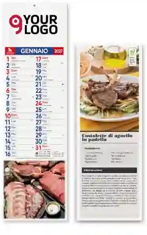 Silhouette Carni Calendario mensile 2027, 14x47 cm, carta lucida Personalizzate o neutre