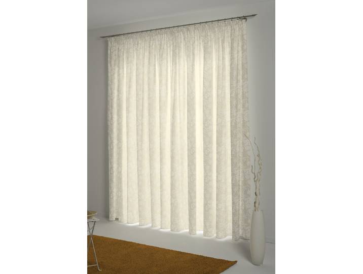 Vorhang ADAM Flower Cuvée Gr. 4, beige (natur), B:142cm H:245cm, Jacquard, Baumwolle, Gardinen, Vorhang, aus 100% Bio-Baumwolle