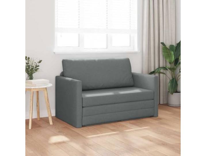 KTHLBRH Schlafsofa 110 cm dunkelgrau Stoff Metallrahmen aus Holz, weicher Schaum, umwandelbares Design, einfache Reinigung