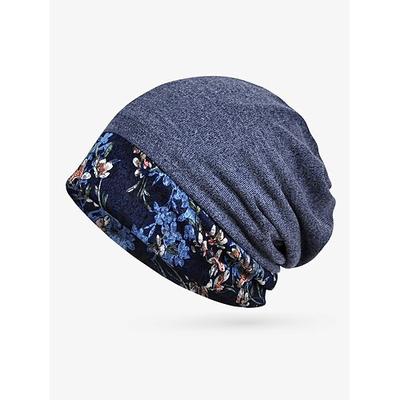 Beanie-Mütze mit Blumenmuster für Damen, weiche, dehnbare Slouchy-Kappe für Freizeitkleidung, Outdoor-Aktivitäten und als Kopfbedeckung bei Chemotherapie