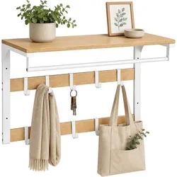 Relaxdays, Kleiderhaken + Wandgarderobe, Wandgarderobe 3-in-1