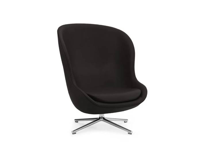 Normann Copenhagen Hyg Sessel Leder ultra 41580 antracit, Drehfuß aus Aluminium
