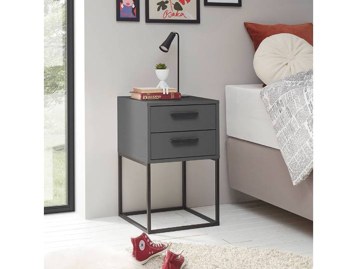 Nachtkommode Aggie 40 x 65cm Grau/Graphit