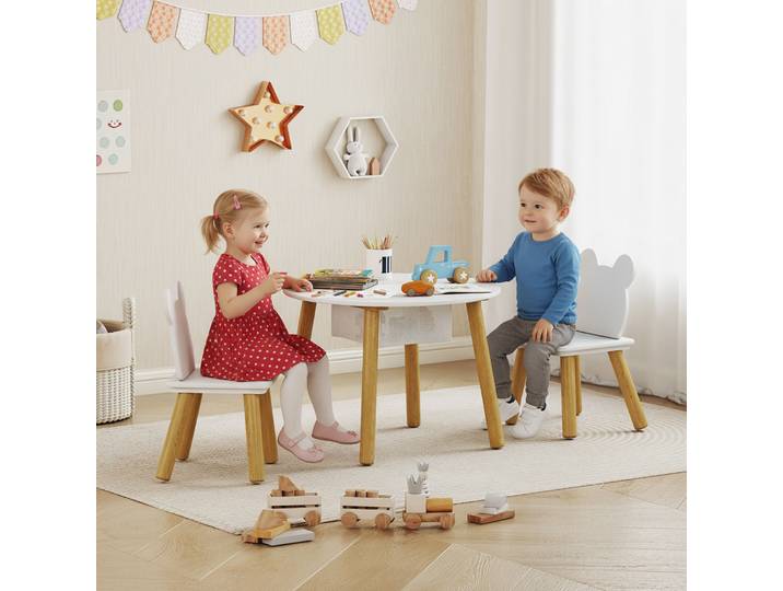 AIYAPLAY Ensemble Table Ronde 2 Chaises Enfant 3-6 Ans Bricolage