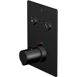 Steinberg Serie 390 Unterputz-Thermostat, mit Mengenregulierung, für 2 Verbraucher, matt black, 390 39042211S