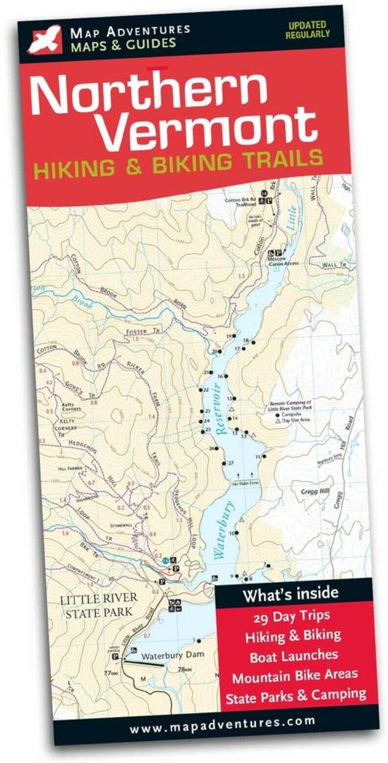 Northern Vermont Hiking & Biking Map   Map Adventures
