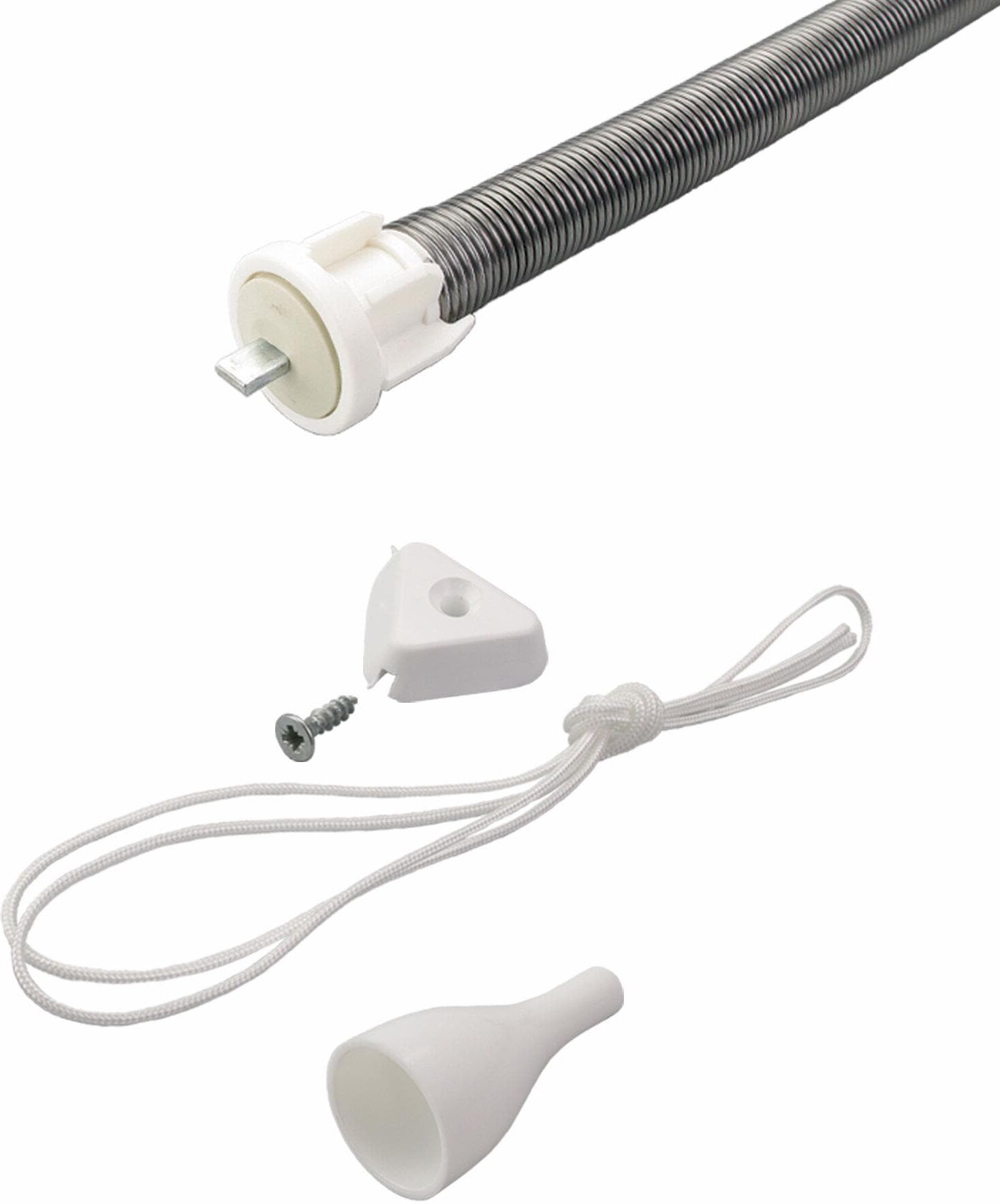 Kettenzugumrüstset LIEDECO, weiss (weiß), Ø:2,5cm, Kunststoff, Sichtschutzbefestigungen, Kettenzugumrüstset, zur Umrüstung von Seitenzugrollo auf Springrollo weiß Einheitsgröße