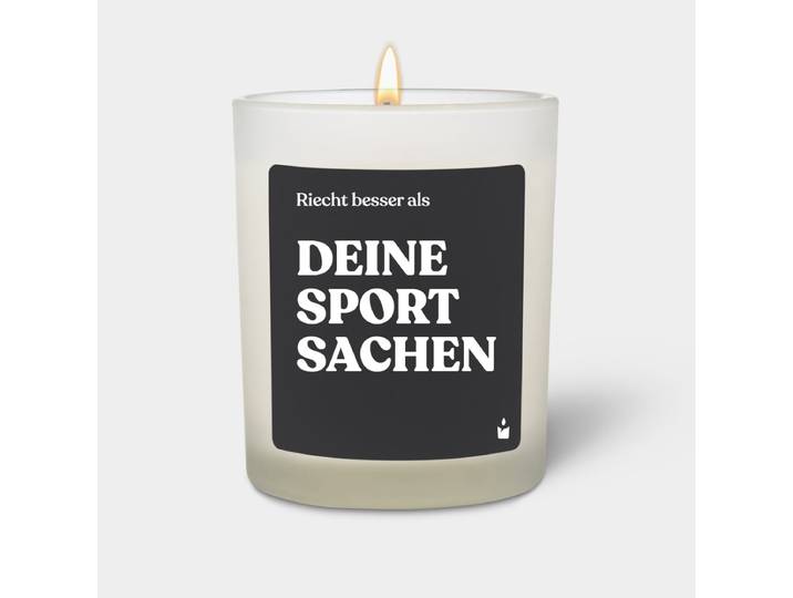Duftkerze Weiss Woody Riecht besser als deine Sportsachen