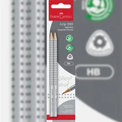 Faber Castell Bleistift Grip 2001 HB silber 2er
