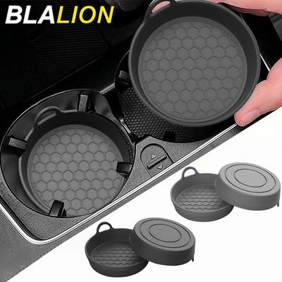 Inspired Living BLALION Universal Silicone Cup Holder Coasters (2 Pack) Quiet, Non Slip Inserts For Cleaner Cup Holders gray 2pcs