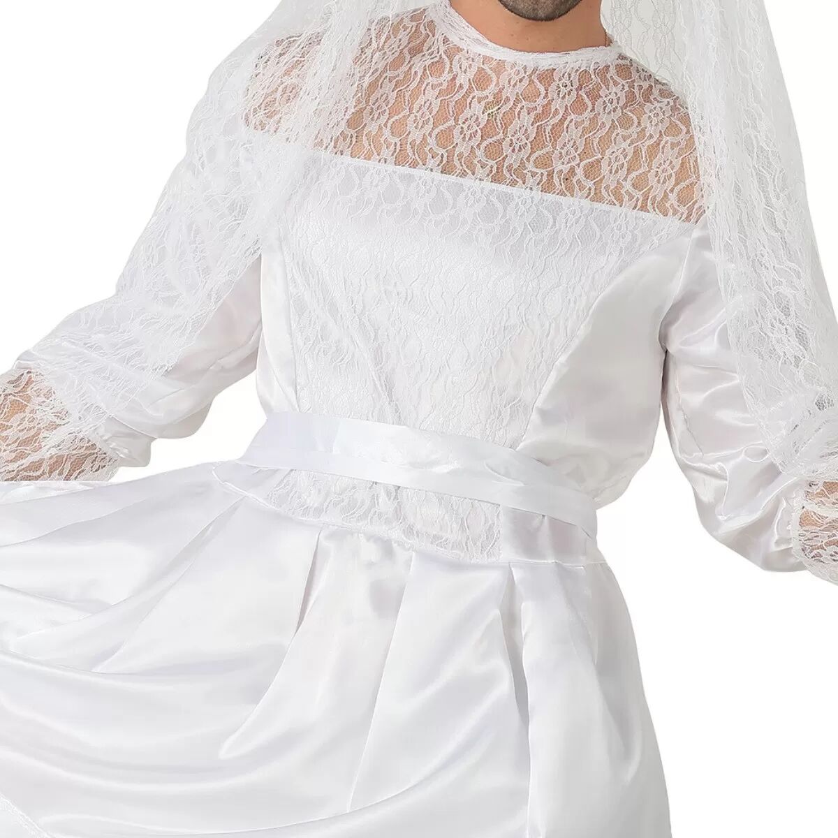 INF Cosplay Kleid männliche Braut Weiß - Polyester Crossplay Kleid für Partys, Bühne und Anime