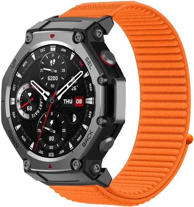 INF Nylon-Ersatzarmband kompatibel mit Amazfit T-Rex 2 / T-Rex 3 - Atmungsaktiv & Verstellbar Orange