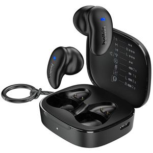 Belkin Kopfhörer SoundForm Anywhere, schwarz, In-Ear, mit Mikrofon, USB-C Ladecase, Bluetooth