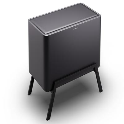 Klarstein Yuma Mülleimer 40 L inkl. Komposteimer mit Standbeinen Geruchsfilter Schwarz
