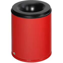 Papierkorb VAR Mülleimer feuersicher Stahlblech 80 L rot für optimalen Schutz pulverbeschichtet, inklusive Kopfteil