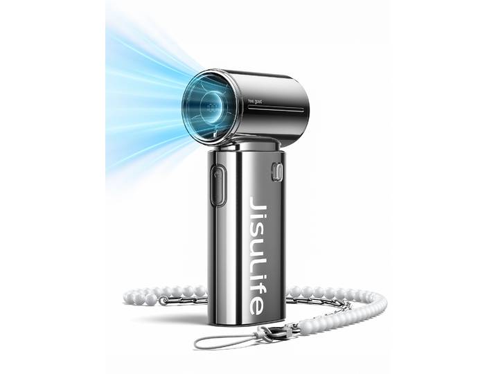 Ventilateur portable JISULIFE Life9 Electroplate Plus, mini ventilateur de poche tendance, haute performance, 5000 mAh, vent puissant