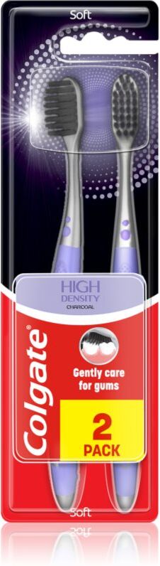 Colgate High Density Charcoal brosse à dents soft 2 pcs