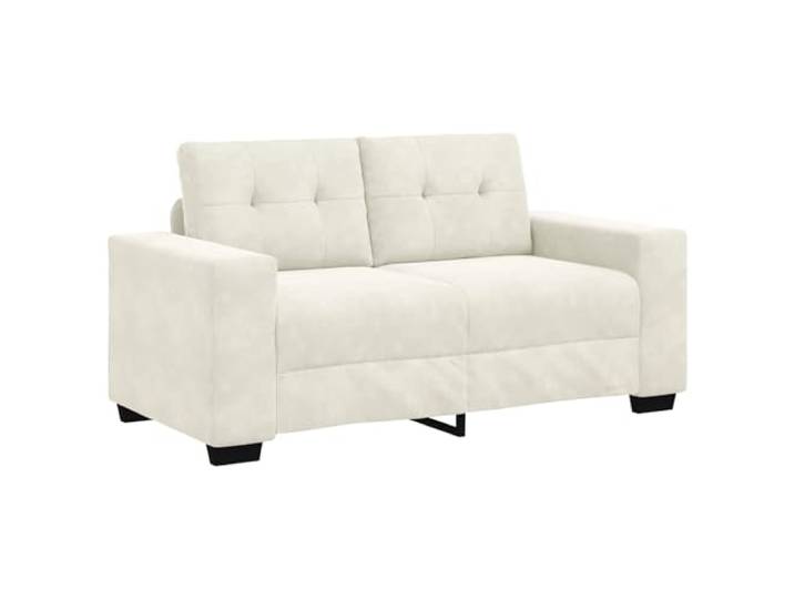 ZXQVLMRS Zweisitzer-Sofa, Samt Couch mit Armlehnen, 160 cm, Creme Gepolsterte Sitzfläche, Robuster Stahlrahmen, Moderner Wohnstil