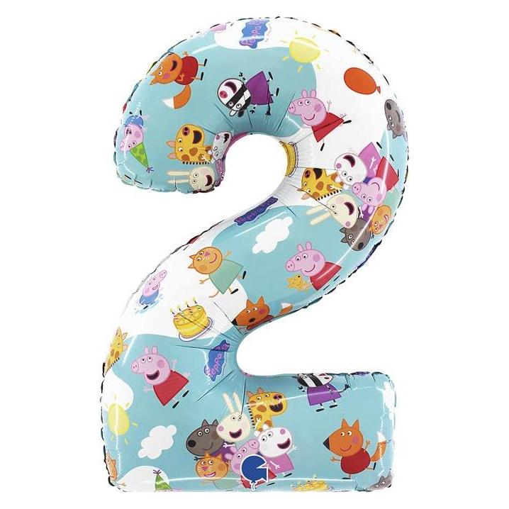 Grabo Balloons XL Peppa Pig Zahlen 2 Ballon (1x) (FL252-P)