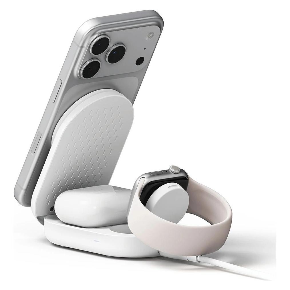 Ringke Qi2.2 25w 3in1 Magnetischer MagSafe Drahtloser Faltladegerät Weiss (25 W) (8800328816565)