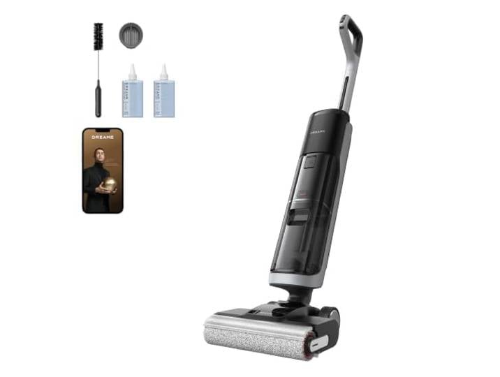dreame H14 Pro Aspirateur Laveur\, Design Plat à 180°\, Nett. Brosse 60 °C aspiration de 18 000Pa\, séchage en 5 min\, distribution automatique de la solution\, contrôle par application
