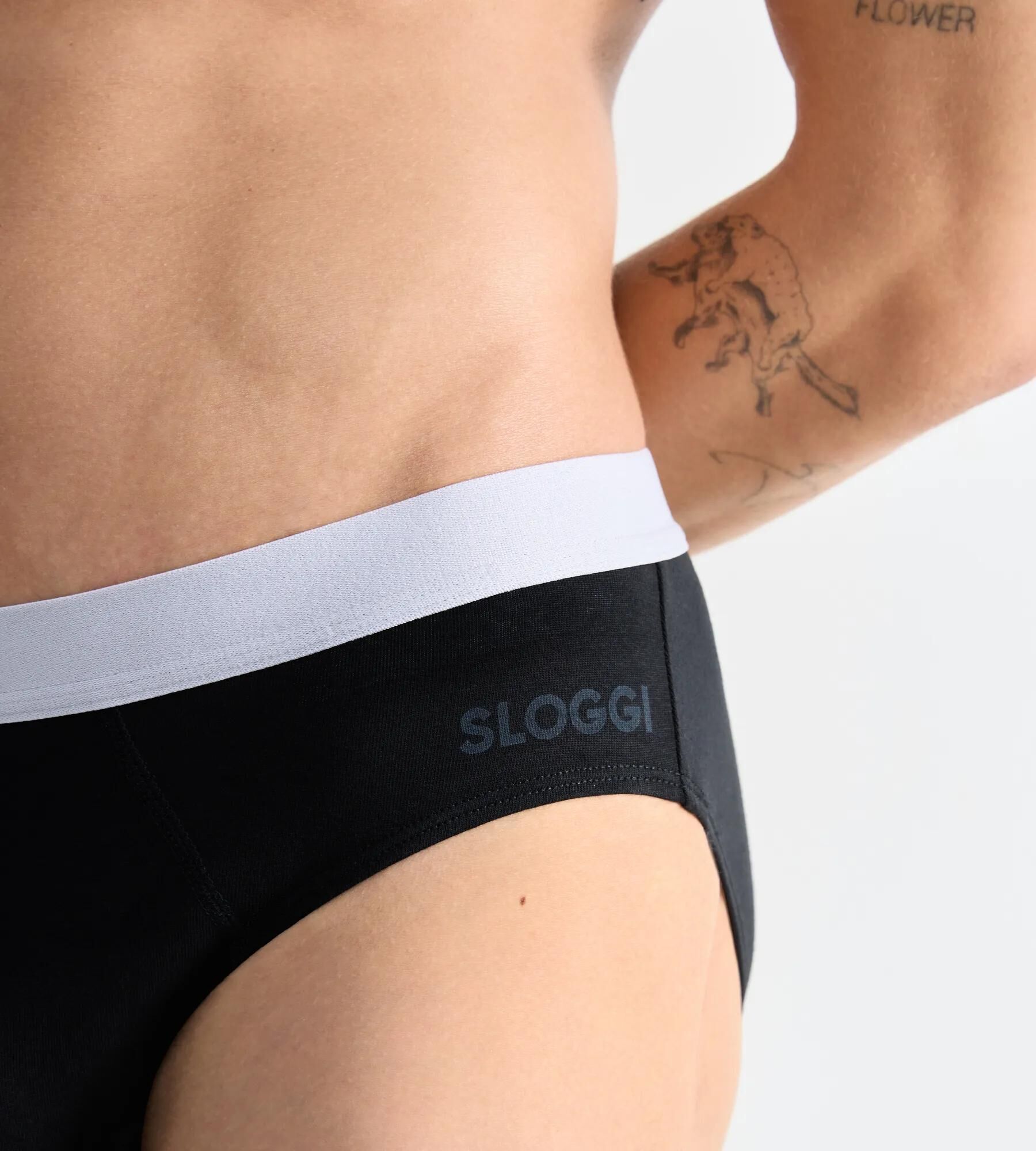 Slip SLOGGI "men GO ABC 2.0 Brief 2P", Herren, Gr. S, Single Jersey, schwarz, Single Jersey, Obermaterial: 95% Baumwolle, 5% Elasthan, clean, unifarben, körpernah, Unterhosen Slip, moderne bequeme Basics schwarz S, Single Jersey