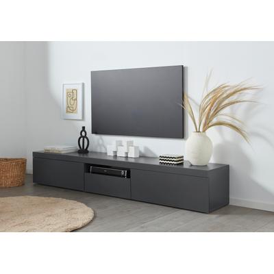 Lowboard HOME AFFAIRE "Essential", schwarz (anthrazit matt), B:220cm H:35cm T:40cm, Sideboards, Lowboard, 220 cm
