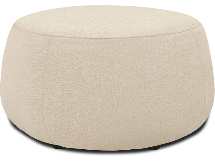 Hocker DOMO COLLECTION 800012 elegant und zeitlos, Solitär, bequem, B/T 75/75cm , beige (creme), B:75cm H:42cm T:75cm, 100% Polyester, Hocker, Hocker, Hocker rund gepolstert