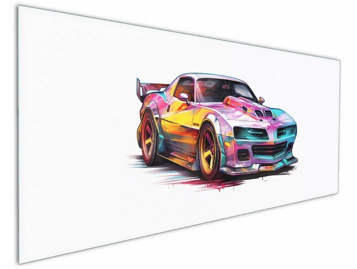 Wallario Küchenrückwand Buntes Muscle Car, (1-tlg)