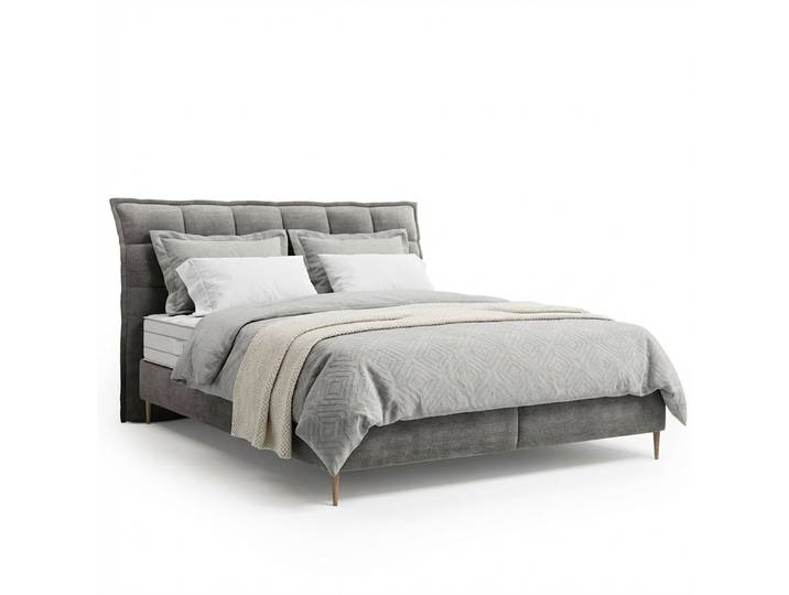 Boxspringbett 200 x 200cm Chenille Kiera Grau