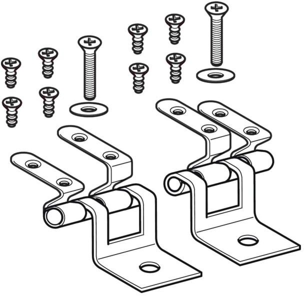 Geberit Scharnier-Set 598180000 Befestigung von vorne, Edelstahl, für WC-Sitz