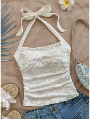 Daily Deals Depot Backless Halter Crop Top For Women Crop Top Summer Streetwear Cami l